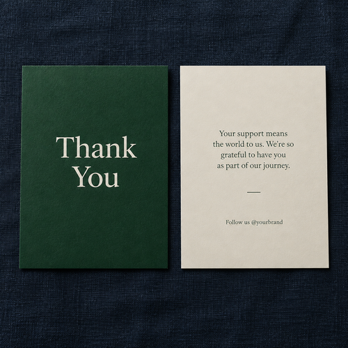 Thank You Cards, 250 GSM With Lamination, 2 Side